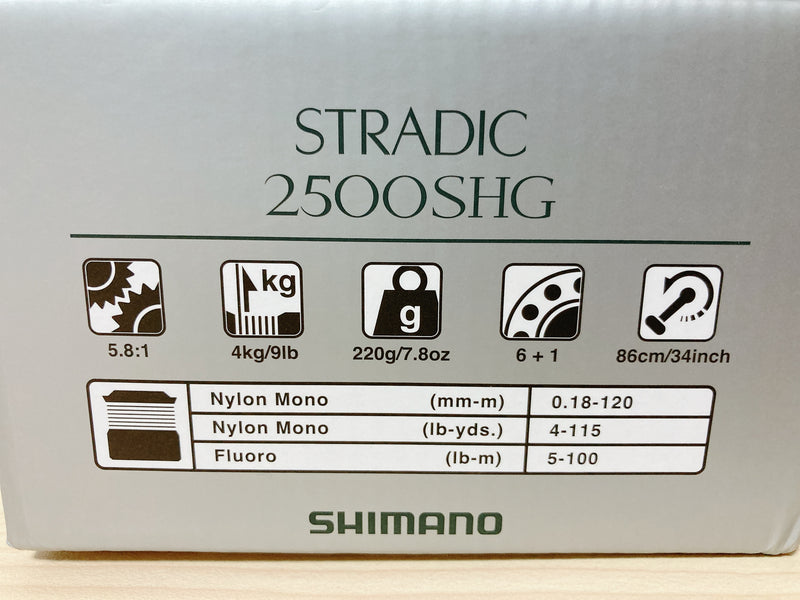 Shimano Spinning Reel 23 Stradic 2500SHG Gear Ratio 5.8:1 Fishing Reel IN BOX