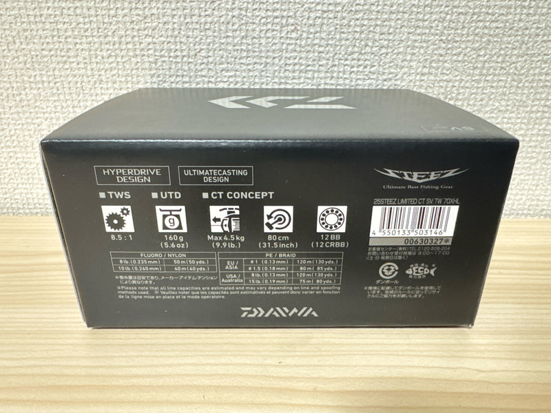 Daiwa Baitcasting Reel 25 STEEZ LIMITED CT SV TW 70XHL 8.5:1 Left Fishing IN BOX