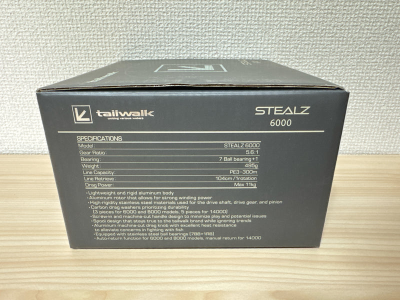 Tailwalk Spinning Reel STEALZ 6000 Gear Ratio 5.6:1 Fishing Reel IN BOX