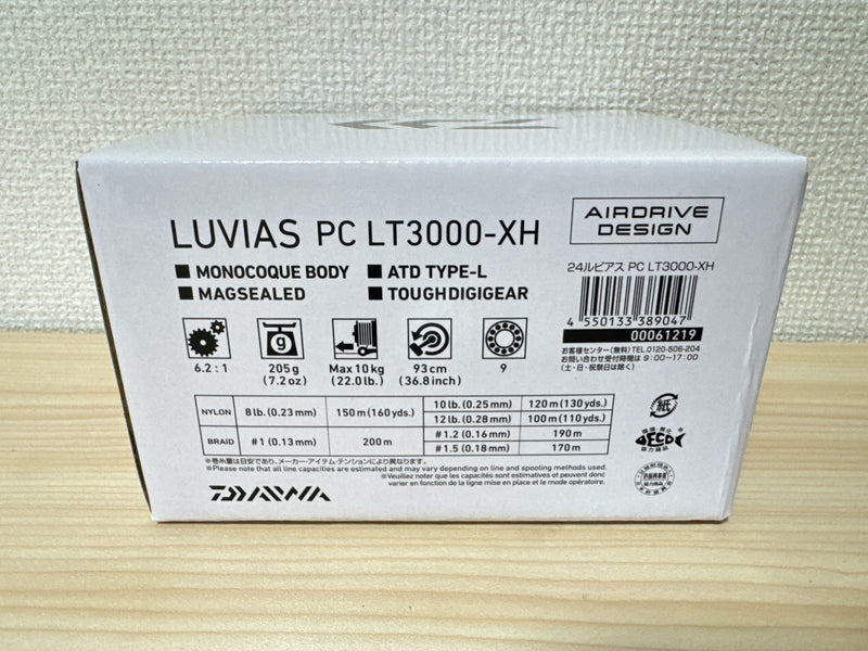Daiwa Spinning Reel 24 LUVIAS PC LT3000-XH Gear Ratio 6.2:1 Fishing Reel IN BOX