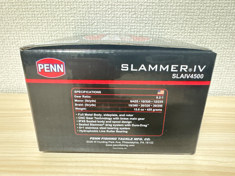 PENN International Spinning Reel SLAMMER IV 4500 Gear Ratio 6.2:1 Fishing IN BOX