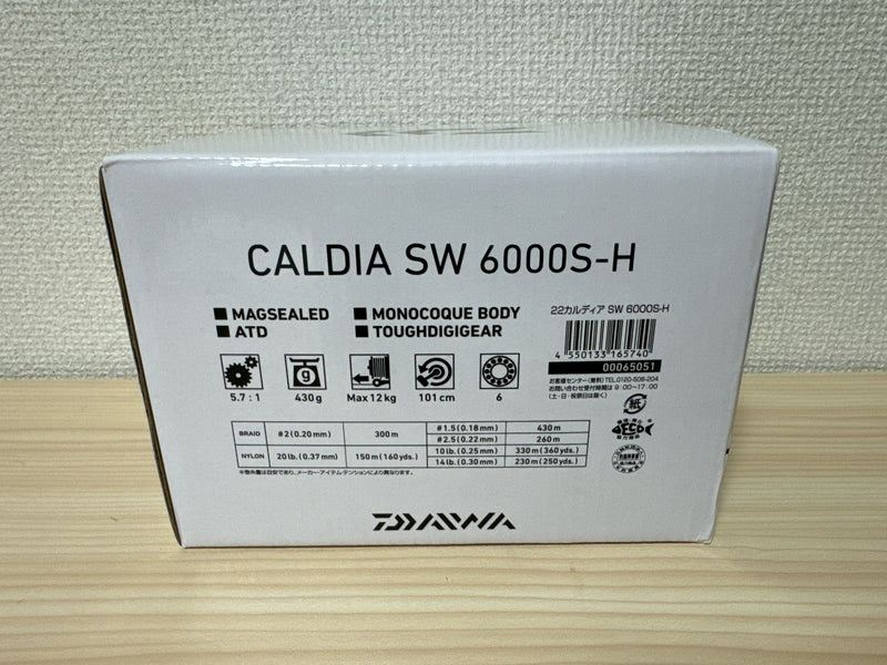 Daiwa Spinning Reel 22 CALDIA SW 6000S-H Gear Ratio 5.7:1 IN BOX