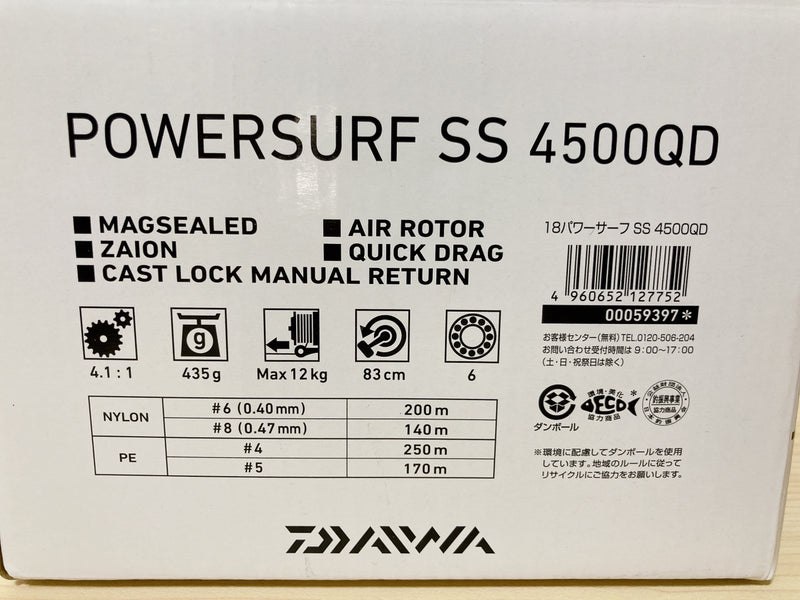 Daiwa Spinning Reel 18 POWERSURF SS 4500QD 4.1:1 Surf Casting Reel IN BOX