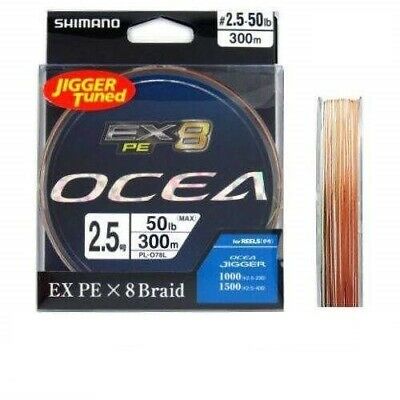 Shimano OCEA EX8 PE Braid #2.5 50lb 300m Multicolor PL-O78L From Japan