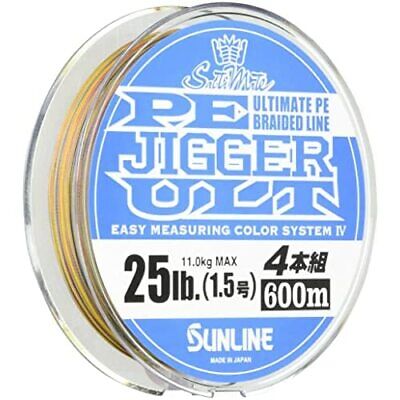 SUNLINE Fishing Line PE Jigger ULT X4 600m #1.5 25lb PE Braid