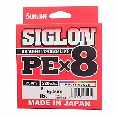 SUNLINE Fishing Line SIGLON PE X8 200m #3 50lb Multicolor PE Braid