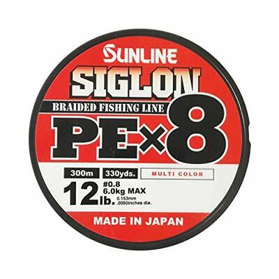 SUNLINE Fishing Line SIGLON PE X8 300m #0.8 12lb Multi color PE Braid