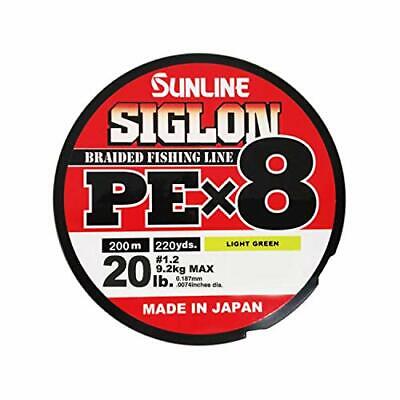 SUNLINE Fishing Line SIGLON PE X8 200m #1.2 20lb light green PE Braid