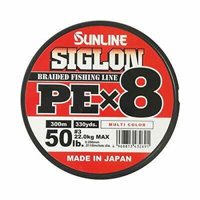 SUNLINE Fishing Line SIGLON PE X8 300m #3 50lb Multicolor PE Braid