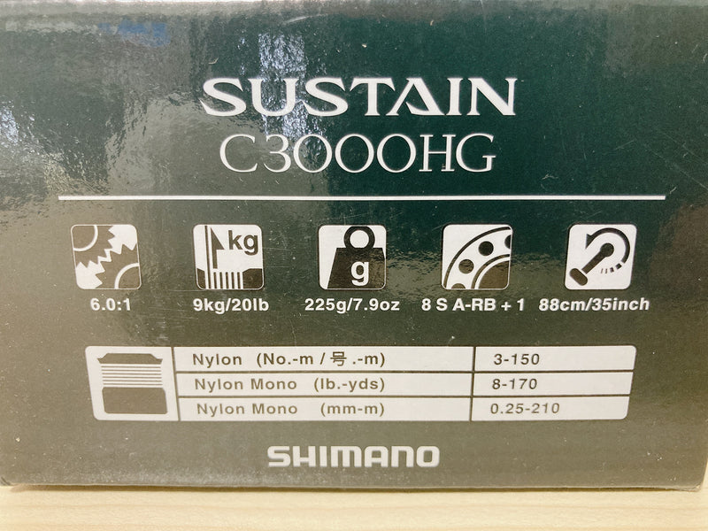 Shimano Spinning Reel 17 SUSTAIN C3000HG HAGANE Gear/Body protect 6.0:1 IN BOX